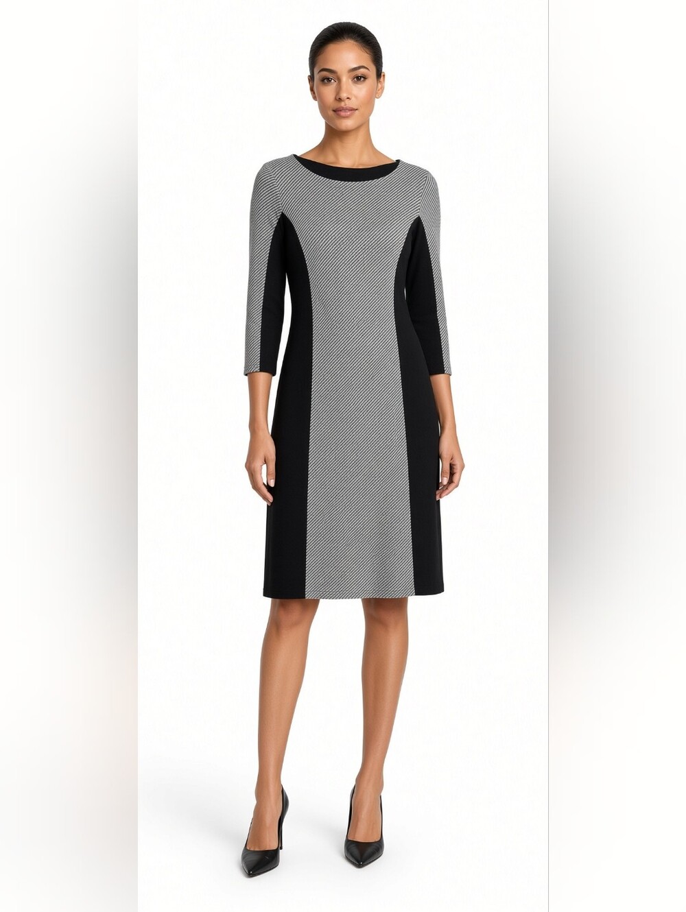 Banana republic Sheath dress black and white 3/4 Sleeves career wear Siz…